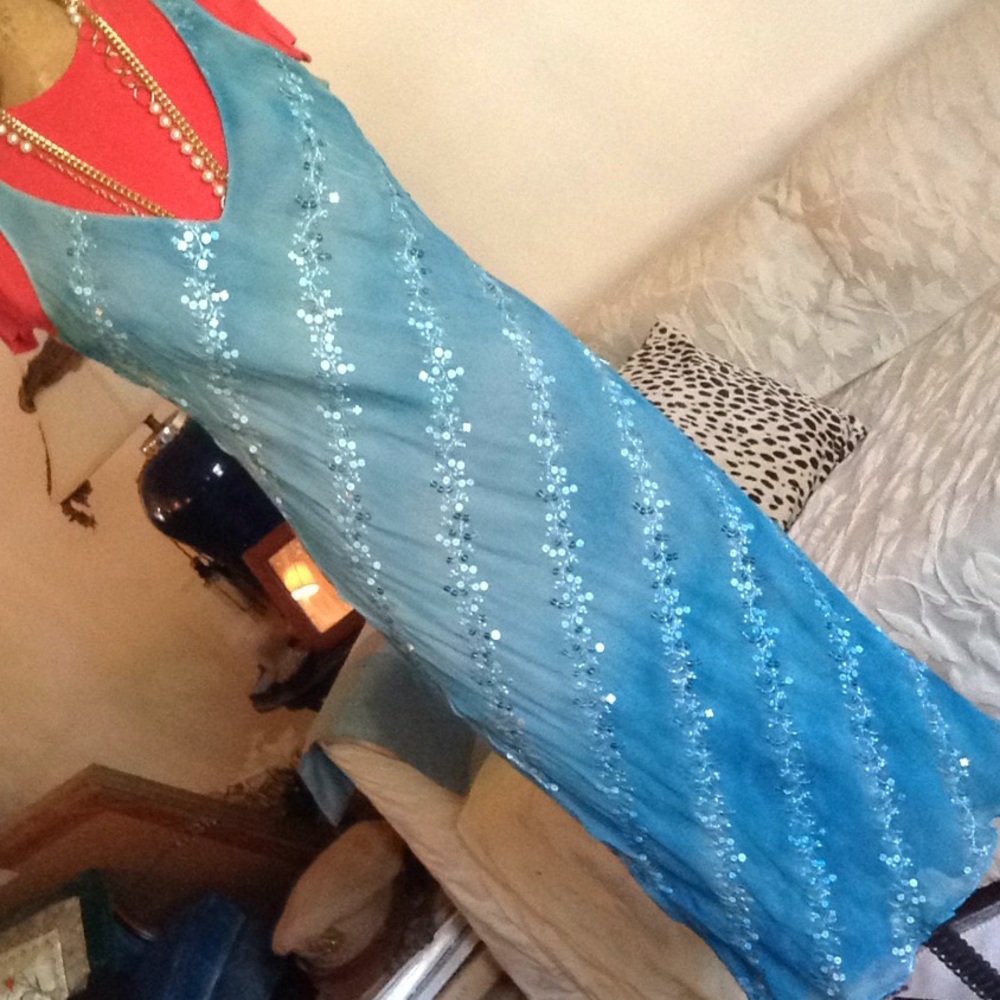 Bias cut beaded dress